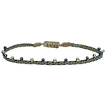 COLOURFUL HANDWOVEN BRACELET IN BLACK AND GOLD TONES