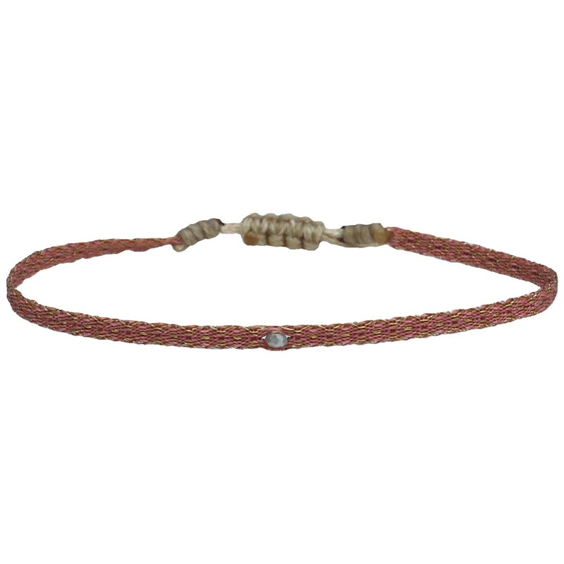 HANDWOVEN GREY DIAMOND BRACELET IN PINK TONES