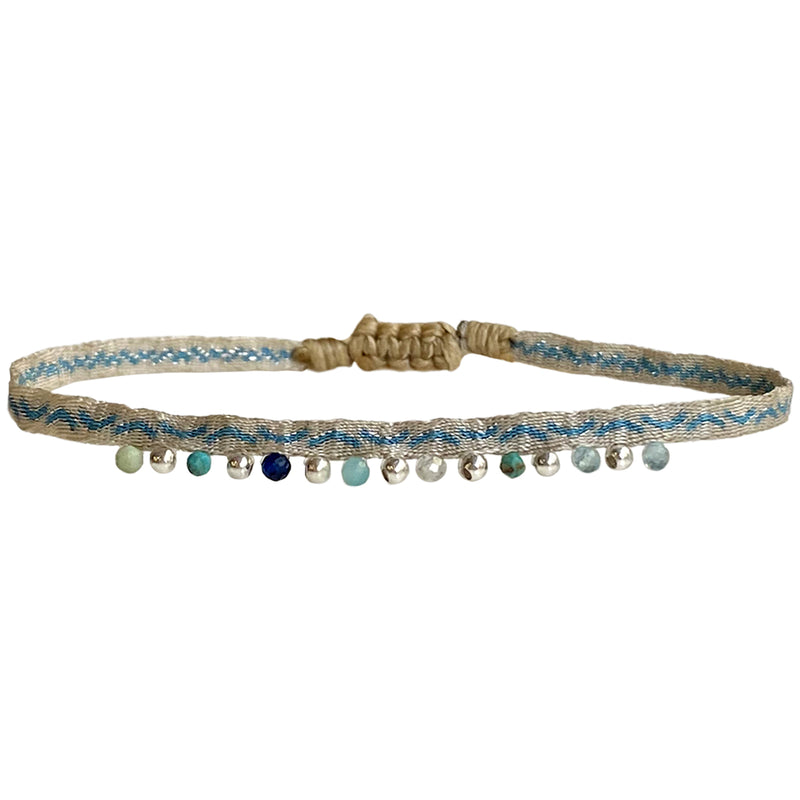 CHIC BRACELET IN BEIGE AND BLUE TONES