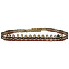 The Chic Handmade Bracelet Design Is Here. Entirely Unique, It's Set With a Beautiful Array Of  gold filled beads and a Spinel Semi-Precious Stone and handwoven using polyester.  Wear it solo or stacked it together with your favourite LeJu bracelets.  Details:  -Gold filled beads  -Spinel semi-precious stone  -Handwoven using polyester threads  -Adjustable bracelet   -Width:0.5 cm   - Women bracelet  -Can be worn in the water