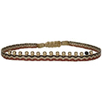 The Chic Handmade Bracelet Design Is Here. Entirely Unique, It's Set With a Beautiful Array Of  gold filled beads and a Spinel Semi-Precious Stone and handwoven using polyester.  Wear it solo or stacked it together with your favourite LeJu bracelets.  Details:  -Gold filled beads  -Spinel semi-precious stone  -Handwoven using polyester threads  -Adjustable bracelet   -Width:0.5 cm   - Women bracelet  -Can be worn in the water