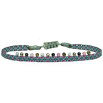 HANDMADE CHIC BRACELET IN BLUE, FUCHSIA AND SILVER