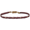 INTERMIXED HANDWOVEN BRACELET IN RED AND GREY TONES