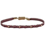 INTERMIXED HANDWOVEN BRACELET IN RED AND GREY TONES