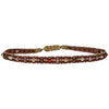 This LeJu bracelet has been handwoven in Colombia by our team of artisans using Polyester threads in neutral tones with a mix of 14 k rose gold filled beads and colourful glass beads.   This can be worn solo or with your favourite pieces.  Details:      Polyester threads     14 k gold filled beads and Glass bead details     Handwoven adjustable bracelet     Width 4mm     Can be worn on the water