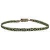 HANDWOVEN THREE STONE BRACELET IN BLACK AND GOLD TONES
