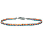 HANDWOVEN BRACELET WITH THREE TURQUOISE STONES