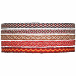 SET OF FIVE WOVEN BRACELETS IN ORANGE TONES FOR HIM
