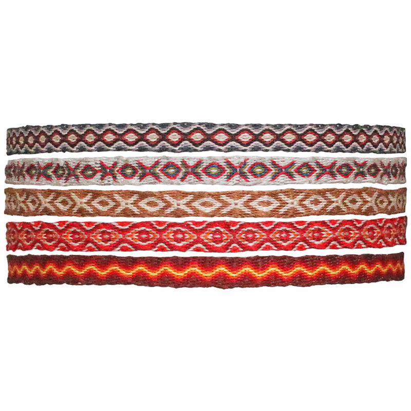 SET OF FIVE WOVEN BRACELETS IN ORANGE TONES FOR HIM