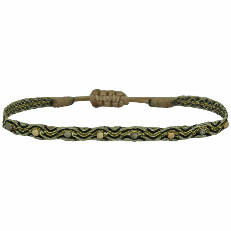 INTERMIXED HANDWOVEN BRACELET IN GOLD TONES
