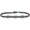 HANDWOVEN 3 FLOWER BRACELET WITH SILVER DETAILS