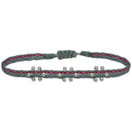 HANDWOVEN 3 FLOWER BRACELET WITH SILVER DETAILS
