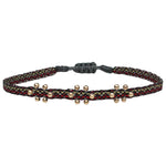 HANDWOVEN 3 FLOWER BRACELET WITH 14K GOLD FILLED DETAILS