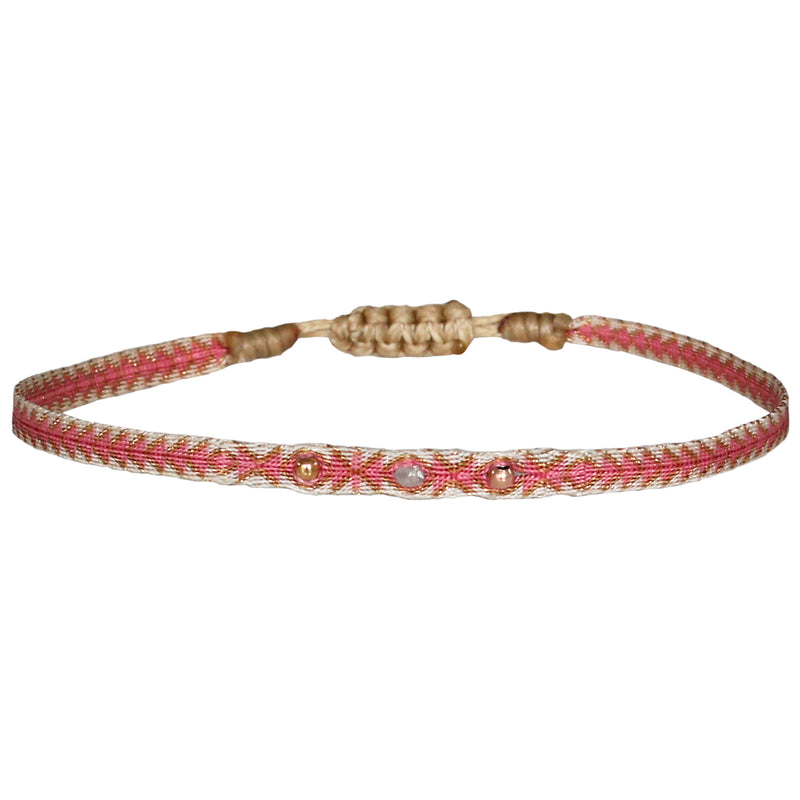 GREY DIAMOND BRACELET IN PINK & BEIGE TONES