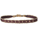 HANDWOVEN BRACELET FOR HIM IN RED TONES AND GOLD DETAILS