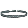 HANDWOVEN BRACELET IN GREY TONES WITH 3 SILVER BEADS