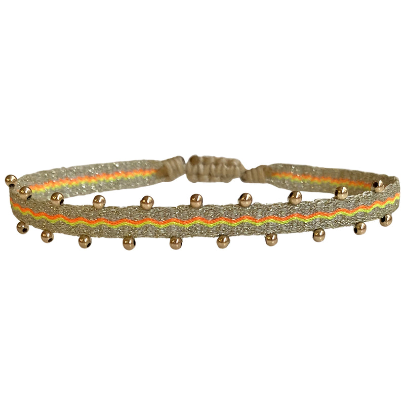 HANDMADE BEADED BRACELET IN NEON YELLOW TONES