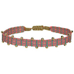 HANDMADE BEADED BRACELET IN BRIGHT PINK AND TURQUOISE TONES