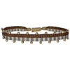   This beautiful hadmade bracelet has been handwoven in Colombia by our team of artisans using Polyester threads in burgundy tones with 14k gold filled beads.  This can be worn solo or with your favourite pieces.  Details:      Polyester threads     14k gold filled beads     Handwoven adjustable bracelet     Width 5mm     Can be worn in the water     Women bracelet