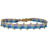   This beautiful hadmade bracelet has been handwoven in Colombia by our team of artisans using Polyester threads in blue tones with 14k gold filled beads.  This can be worn solo or with your favourite pieces.  Details:      Polyester threads     14k gold filled beads     Handwoven adjustable bracelet     Width 5mm     Can be worn in the water     Women bracelet