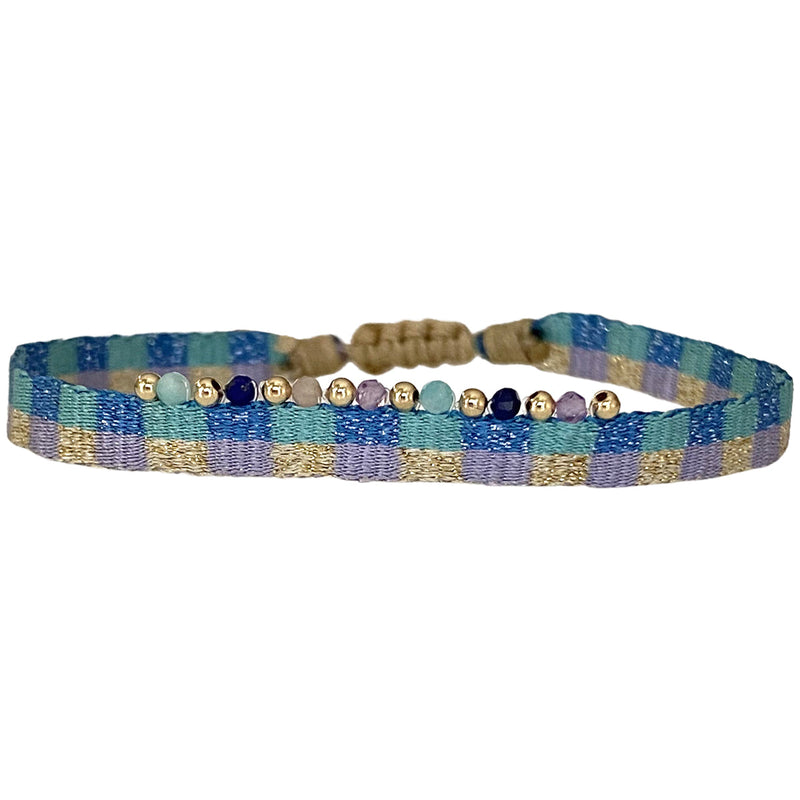 HANDMADE CHIC BRACELET WITH GEMSTONES AND SILVER DETAILS