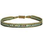 COLOURZIP HANDMADE BRACELET WITH INTERMIXED STONES IN BLUE AND NEUTRAL TONES