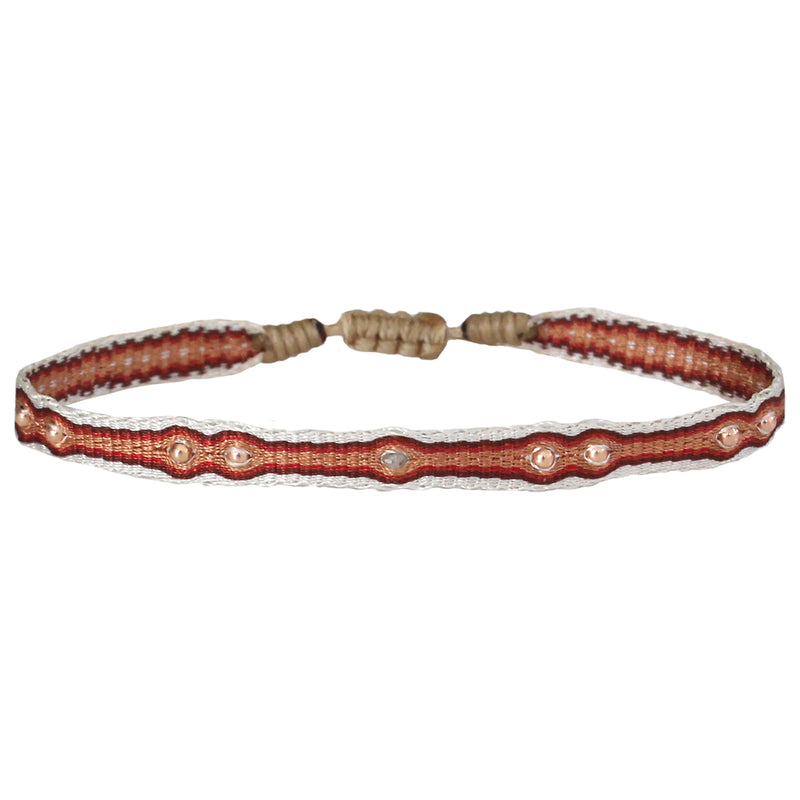 GREY DIAMOND BRACELET FOR HIM IN ORANGE TONES
