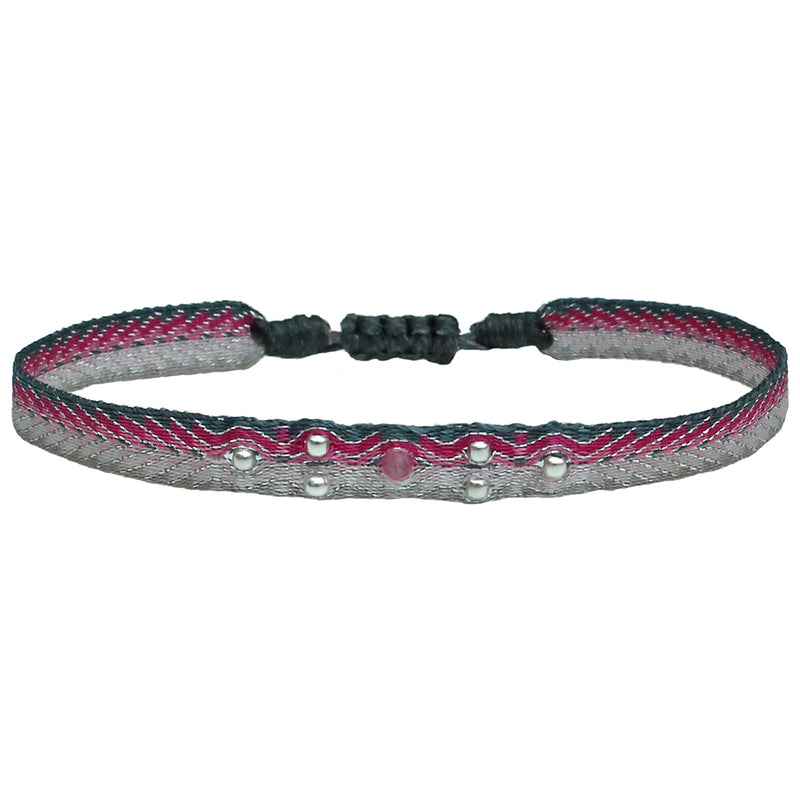 FLOWER BRACELET IN PINK AND GREY