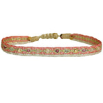 HANDMADE MIX BRACELET IN PINK, GOLD AND NEUTRAL WITH INTERMIXED SEMI PRECIOUS STONES