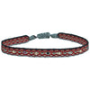 HANDWOVEN BRACELET WITH INTERMIXED STONES IN RED AND BLACK