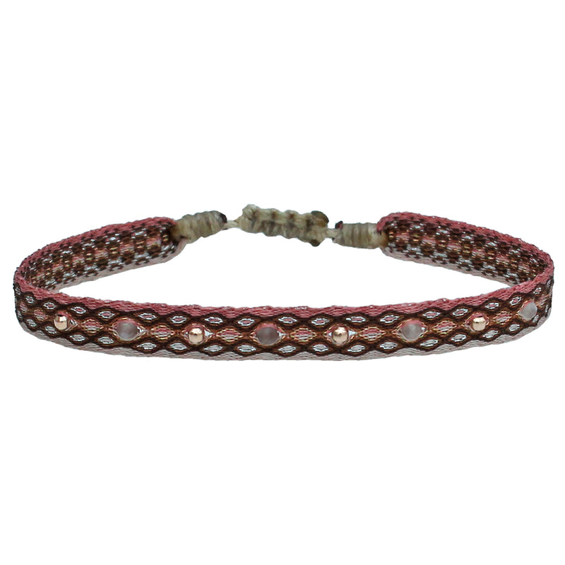HANDWOVEN INTERMIXED BRACELET IN PINK TONES
