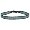HANDWOVEN BRACELET WITH IN BLACK TONES THREE GREEN ONYX STONES