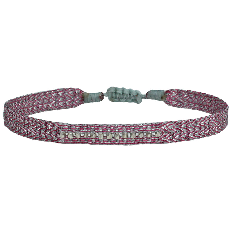 ZIP BRACELET IN PINK AND SILVER TONES