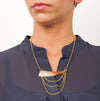 Horn and Gold Pendant Necklace