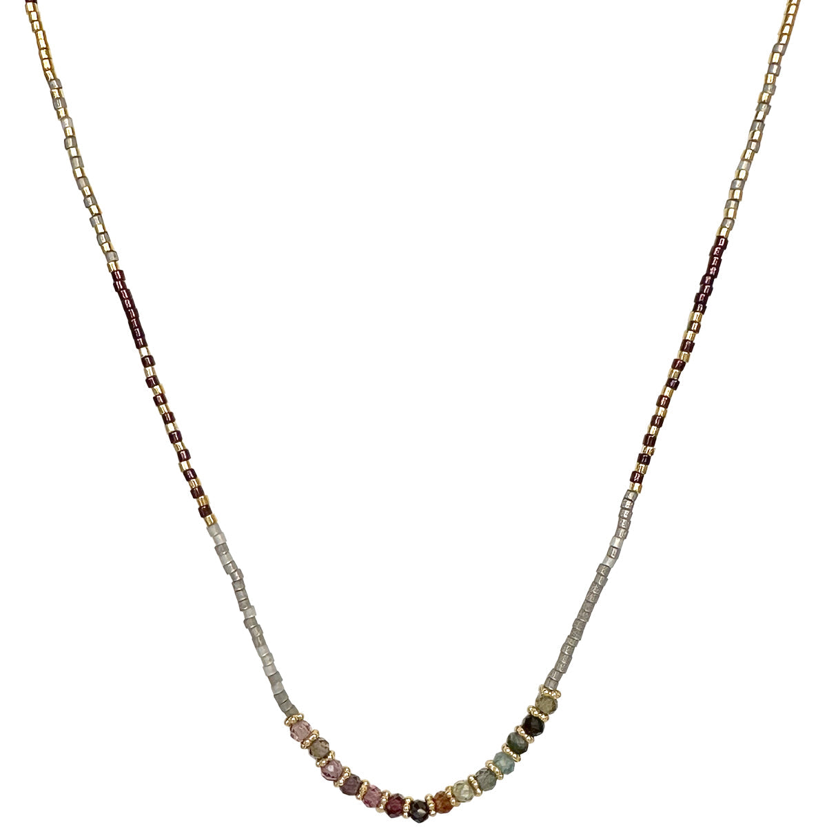 TUNDRA SAPPHIRE SEMI-PRECIOUS STONES NECKLACE WITH GOLD DETAILS