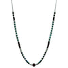 STERLING SILVER CHAIN NECKLACE IN AQUA AND BURGUNDY TONES