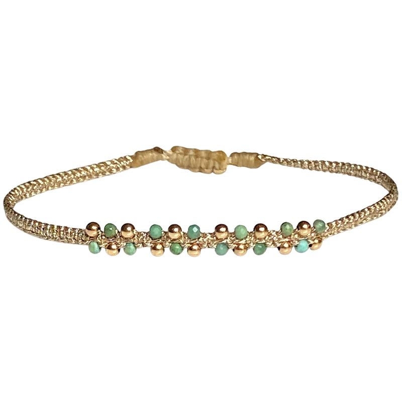 HANDMADE NORA BRACELET IN GOLD WITH TURQUOISE SEMI-PRECIOUS STONES