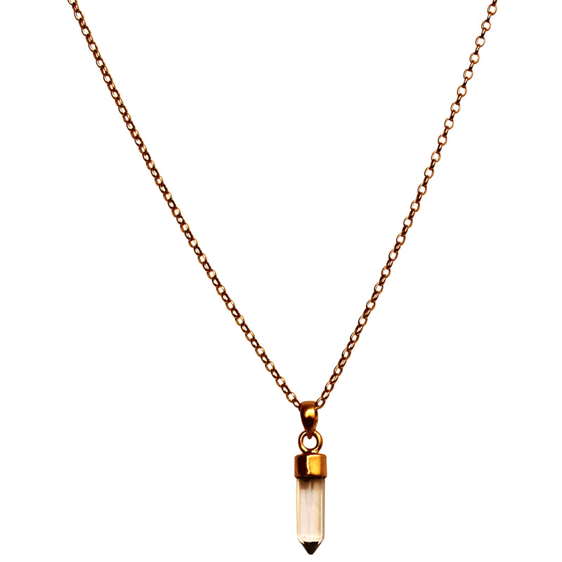 QUARTZ STONE NECKLACE IN GOLD