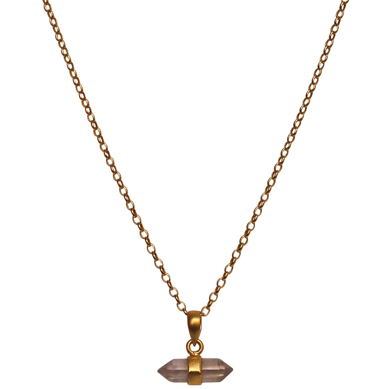 QUARTZ STONE NECKLACE IN GOLD