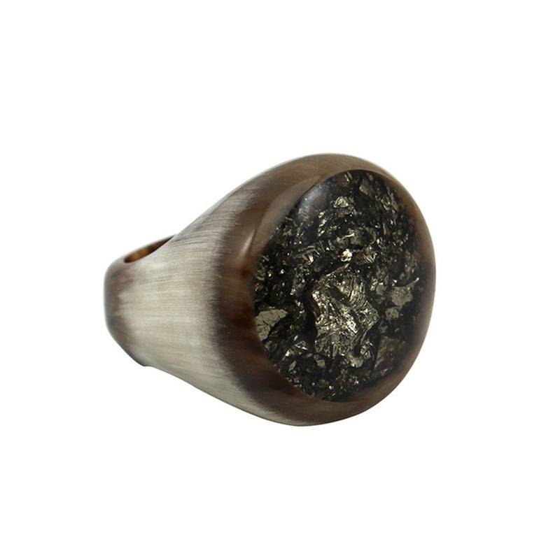 Orion Statement Ring with Pyrite Detail