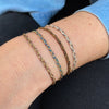 This handwoven beautiful creation makes this bracelet a unique piece using 14k gold filled chain. Wear them solo or together, depending on your mood.  Details:  - 14k gold filled CHAIN   - Gold metallic thread  - Adjustable Bracelet   - Width 4mm