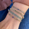 HANDWOVEN MIX BRACELET IN NEUTRAL TONES WITH GEMSTONES DETAILS AND ROSE GOLD
