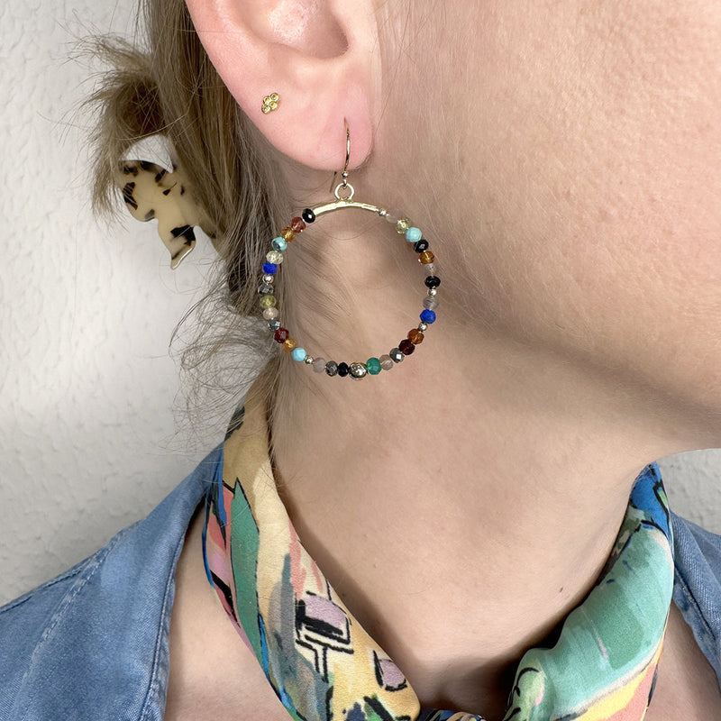 GEMSTONES & GOLD EARRINGS