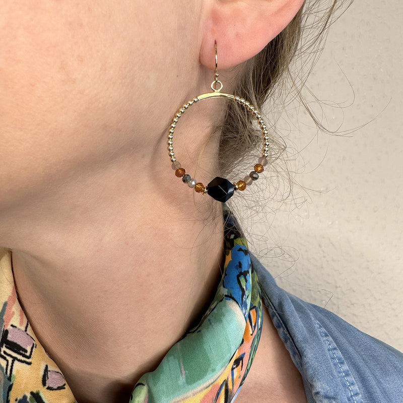 SPINEL & GOLD EARRINGS
