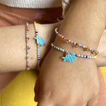 MAMA & ME HANDMADE FISH BRACELET SET IN BLUE TONES