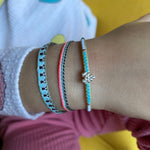 HANDMADE HEART DETAIL KIDS BRACELET IN BLUE TONES