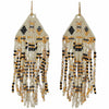 PYRAMID EARRINGS IN BEIGE, GOLD, GREY & BLACK TONES