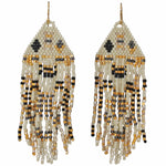 PYRAMID EARRINGS IN BEIGE, GOLD, GREY & BLACK TONES