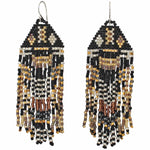 PYRAMID EARRINGS IN BLACK, GOLD & SILVER TONES