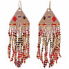 PYRAMID EARRINGS IN SOFT PINK, RED, BURGUNDY & GOLD